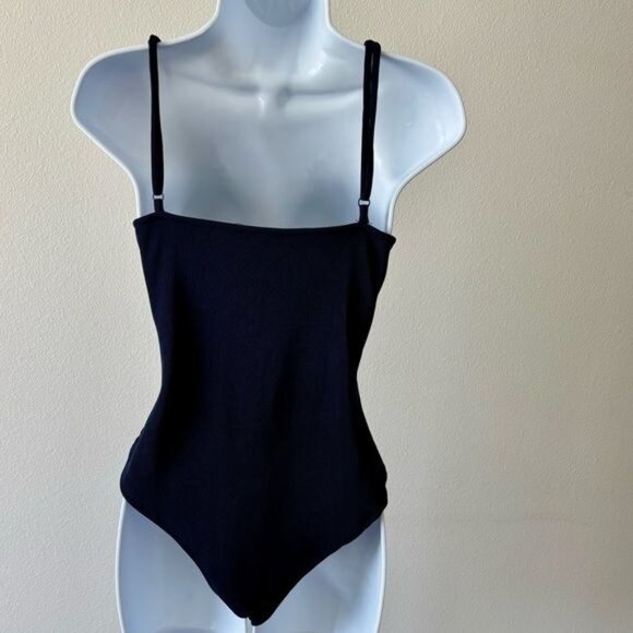 Y2K Bodysuit Large Floral Lace Deep V Neckline Romantic Dark Academia Balletcore - Picture 2 of 16